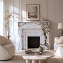 White marble fireplace mantel in Calacatta Monet - Image 2