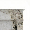White marble fireplace mantel in Calacatta Monet - Image 6