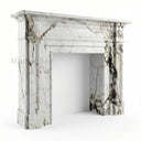 White marble fireplace mantel in Calacatta Monet - Image 4