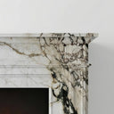 White marble fireplace mantel in Calacatta Monet - Image 5
