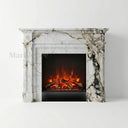 White marble fireplace mantel in Calacatta Monet - Image 1