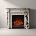 White marble fireplace mantel in Calacatta Monet - Image 6