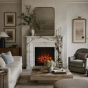 White marble fireplace mantel in Calacatta Monet - Image 2
