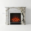 White marble fireplace mantel in Calacatta Monet - Image 1