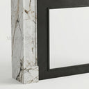 White marble fireplace mantel in Calacatta Monet - Image 4
