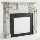 White marble fireplace mantel in Calacatta Monet - Image 5