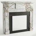 White marble fireplace mantel in Calacatta Monet - Image 5
