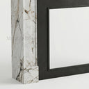 White marble fireplace mantel in Calacatta Monet - Image 4