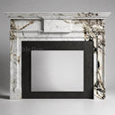 White marble fireplace mantel in Calacatta Monet - Image 7
