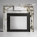White marble fireplace mantel in Calacatta Monet - Image 7