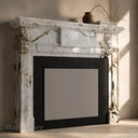White marble fireplace mantel in Calacatta Monet - Image 3