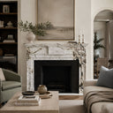White marble fireplace mantel in Calacatta Monet - Image 2