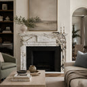 White marble fireplace mantel in Calacatta Monet - Image 2