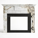 White marble fireplace mantel in Calacatta Monet - Image 1