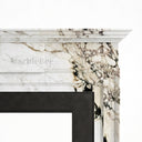 White marble fireplace mantel in Calacatta Monet - Image 6