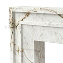 White marble fireplace mantel in Calacatta Monet - Image 5