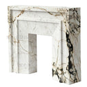 White marble fireplace mantel in Calacatta Monet - Image 3