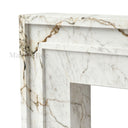 White marble fireplace mantel in Calacatta Monet - Image 5