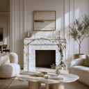 White marble fireplace mantel in Calacatta Monet - Image 2