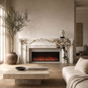 Marble electric fireplace in Calacatta Monet - Image 2