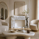 Marble electric fireplace in Calacatta Monet - Image 5