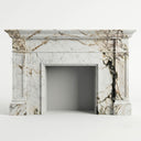White marble hearth in Calacatta Monet - Image 1