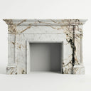 White marble hearth in Calacatta Monet - Image 1