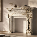 Custom marble fireplace in Calacatta Monet - Image 5