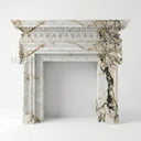 Custom marble fireplace in Calacatta Monet - Image 1