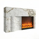 Marble electric fireplace in Calacatta Monet - Image 3