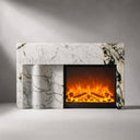 Marble electric fireplace in Calacatta Monet - Image 4