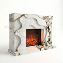 Marble electric fireplace in Calacatta Monet - Image 4