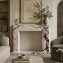 Marble fireplace surround for sale in Calacatta Monet - Image 2