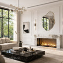 Marble electric fireplace in Calacatta Monet - Image 6