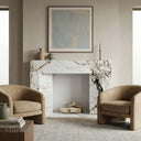 modern marble fireplace mantel in Calacatta Monet - Image 2