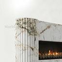 Marble electric fireplace in Calacatta Monet - Image 4