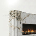 Marble electric fireplace in Calacatta Monet - Image 4