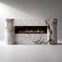 Marble electric fireplace in Calacatta Monet - Image 3