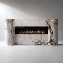 Marble electric fireplace in Calacatta Monet - Image 3