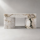 Marble electric fireplace in Calacatta Monet - Image 6