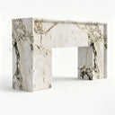 Modern Marble fireplace in Calacatta Monet - Image 4
