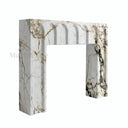 Custom marble mantel in Calacatta Monet - Image 6