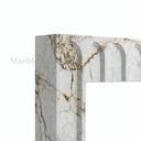 Custom marble mantel in Calacatta Monet - Image 3