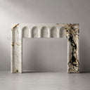 Custom marble mantel in Calacatta Monet - Image 4