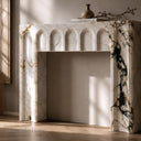Custom marble mantel in Calacatta Monet - Image 7