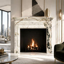White Marble fireplace in Calacatta Monet - Image 2