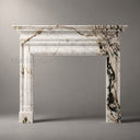 White Marble fireplace in Calacatta Monet - Image 4