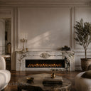 Marble electric fireplace in Calacatta Monet - Image 2
