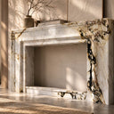 White Marble fireplace in Calacatta Monet - Image 6