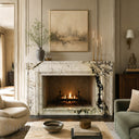 White Marble fireplace in Calacatta Monet - Image 2